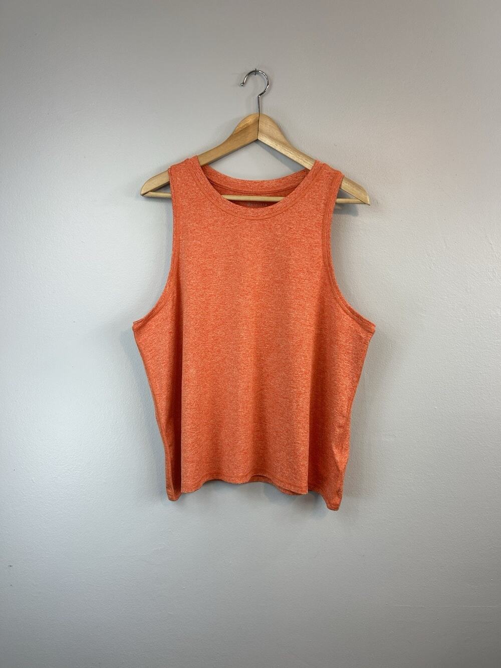 Athleta Uptempo Tank Top Womens Sz XL Coral Orange Heather Crew Athletic Gym